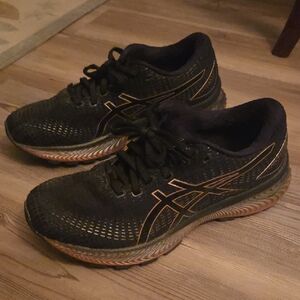 ASICS Women's Black with Gold Accents Athletic Shoes
